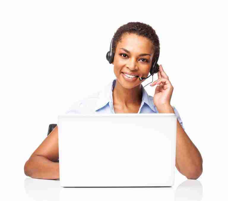 Woman sitting in front of a laptop computer
