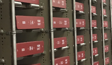 Stack of law recording books