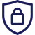 Padlock inside a shield icon